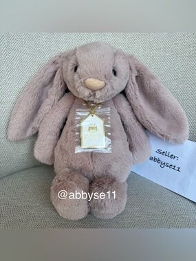 Jellycat Bashful Luxe Bunny Rosa - Medium - Authentic - BNWT - Fast Ship